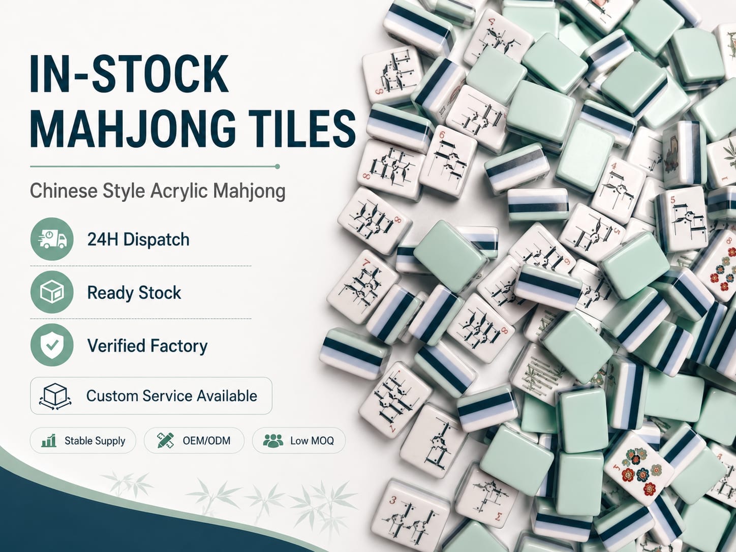 Celadon classic American Mah Jongg tile craftsmanship